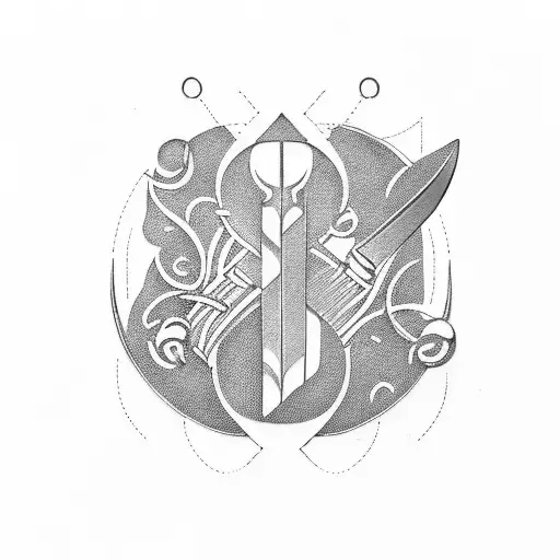 Unalome Symbol With A Chef Knife