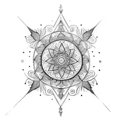 An Intricate Mandala Design Incorporating Elements Of Nature And Spirituality