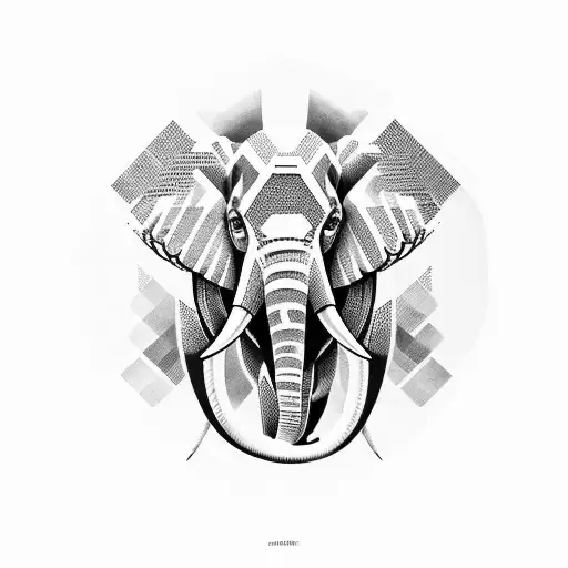 Binary Code Forming The Shape Of An Elephant