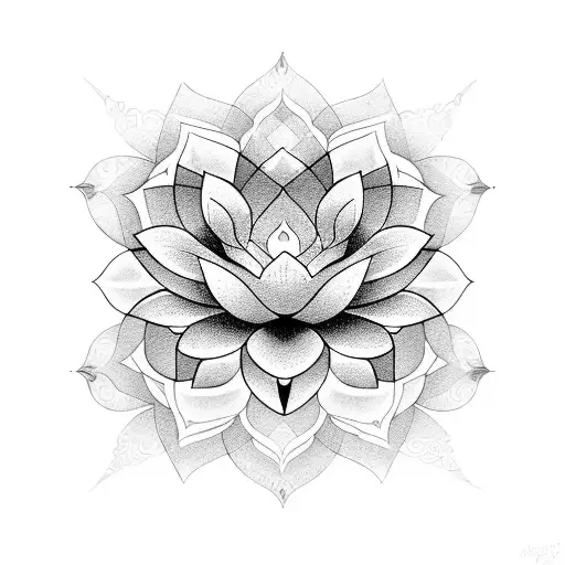 Symbol Of Hope And Faith Combined With A Lotus Flower