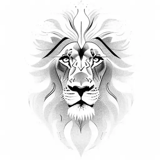 Lion In Black On Two Legs