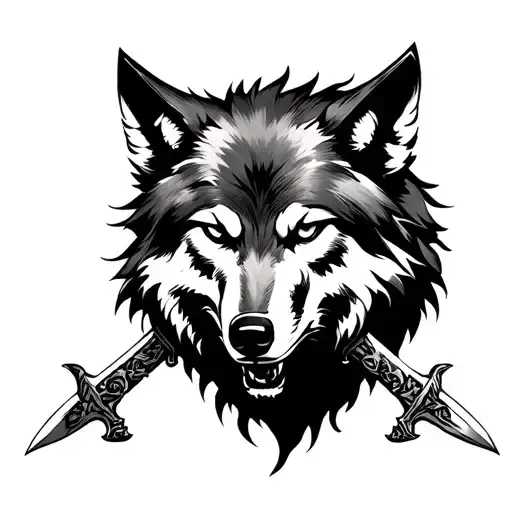 Wolf With Two Swords