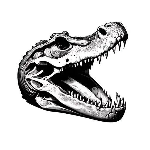 Alligator Skull Open Mouthed