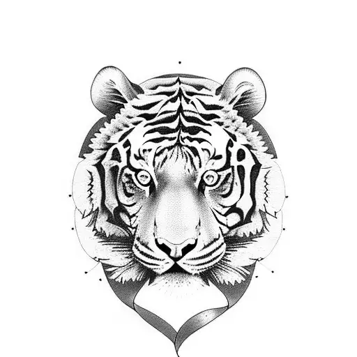 Vintage Flash Art Of Tiger With