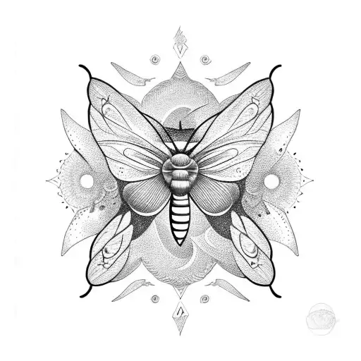 Moth Butterfly Sun And Moon