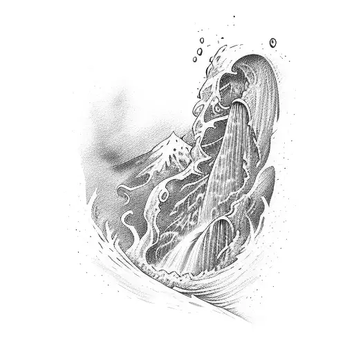 A Majestic Waterfall Pouring Out Of A Beer Bottle