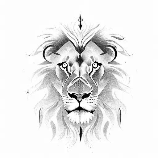 Lion Reflected In Water