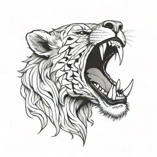 A Lion Eating A Joker Face Morphing