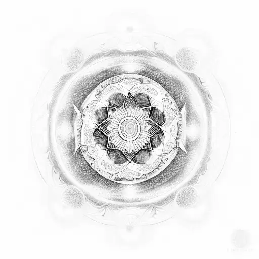 Spiritual Mandala With A Moon In The Center
