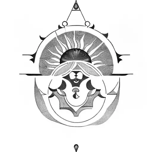 An Ancient Greek Vase With Sun Rays And Plants