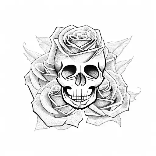 Roses Skull And Shapes