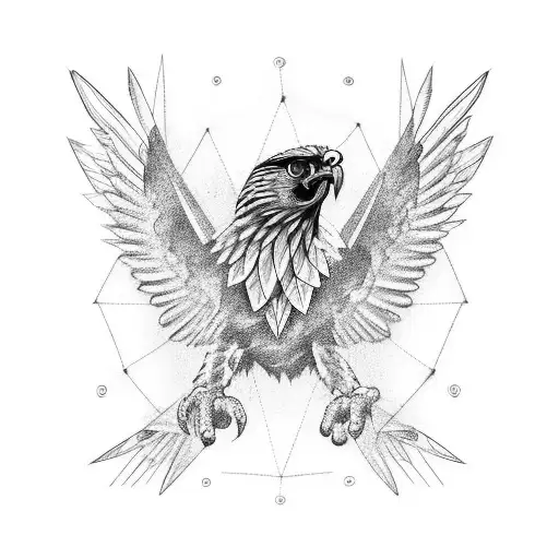 Broken Dna Strand With Hawk Over It