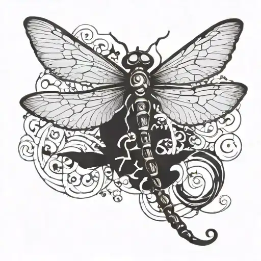 Dragonfly With A Treble Clef Symbol Incorporated