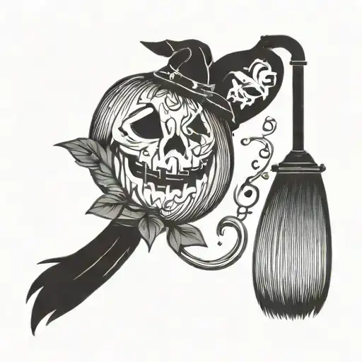 Simple Halloween Broom Gothic