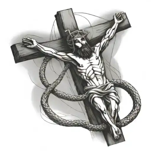 Jesus Crucified But The Cross Is A Snake