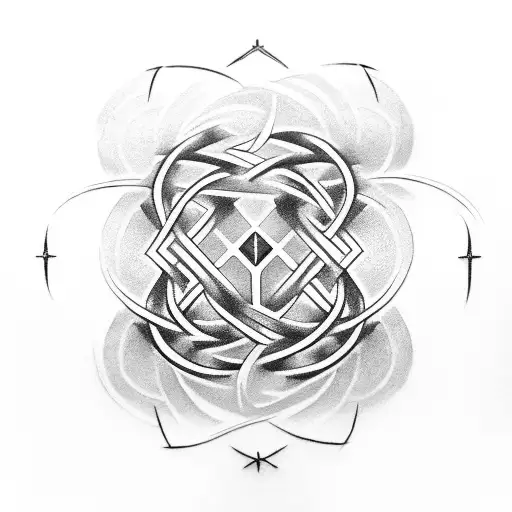 A Mystical Occult Symbol Intertwined With Bowling Pins