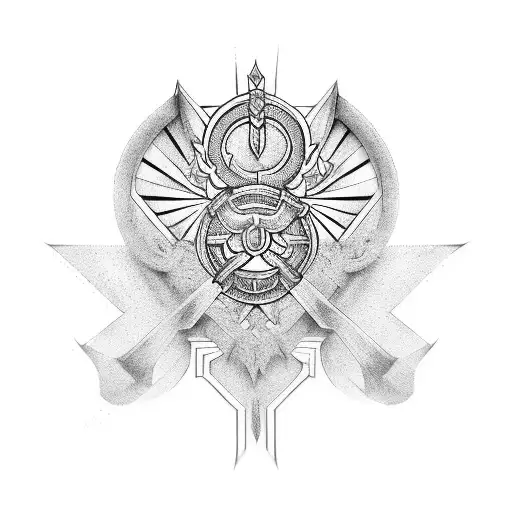 Upper Right Chest Armour With Trinity Symbol