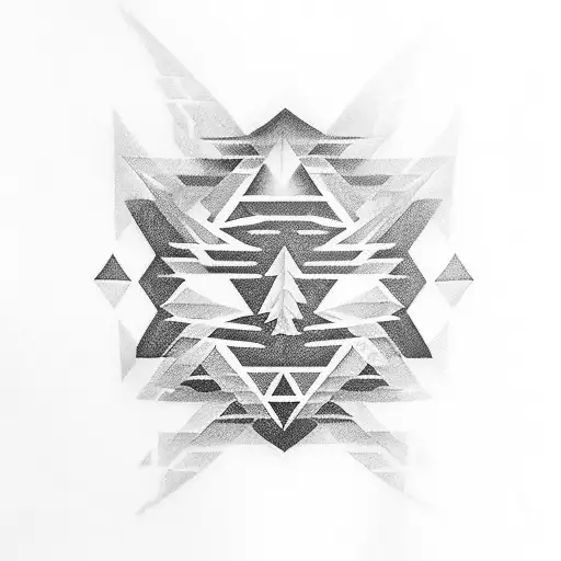 Full Sleeve Blackout With Secret Geometrical Design