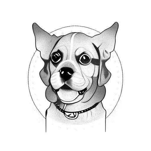 A Dog Inside A Circle