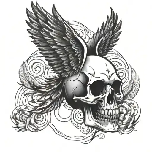 Airborne Skull And Wings