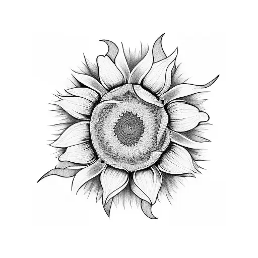 A Sunflower And A Tulip Entwined Together In A Graceful Dance