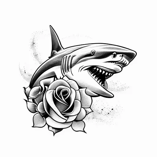 Shark With Roses