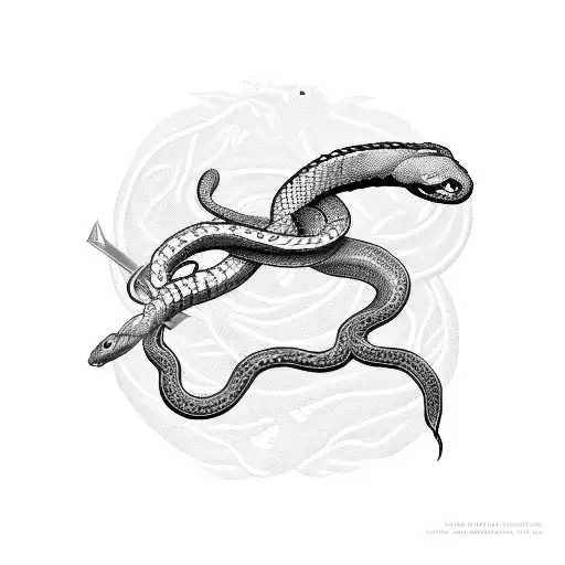 Snake And Vine On A Sword