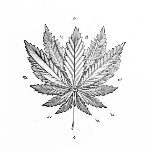 A Marijuana Leaf Intertwined With A Spiritual Symbol
