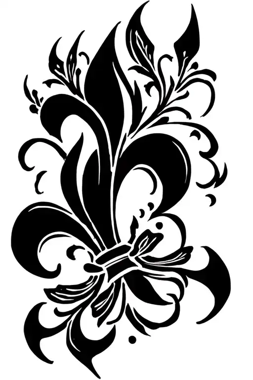 Awesome Back Tattoos Only Black With Fleur De Lis