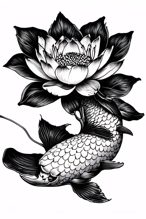 Asia Fan Lotus Flower Koi