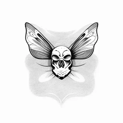 Moth With Skull