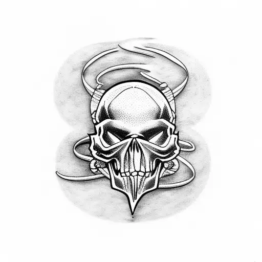 A Misfit Skull Playing A Bass Guitar