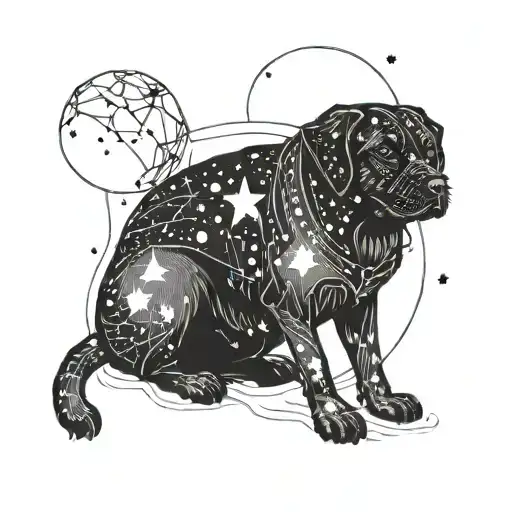 A Constellation Of A Dog In The Night Sky
