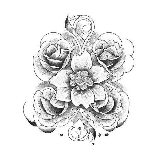 A Beautiful Bouquet Of Flowers Intertwined With A Bible Verse