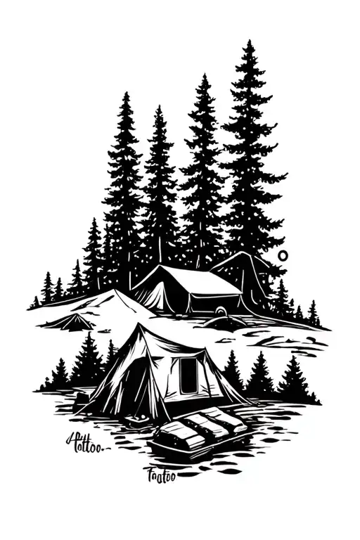 Tattoo Sleeve Travel And Camping Theme