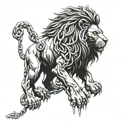 Chained Up Lion