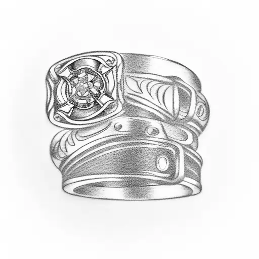 Firefighter Wedding Ring Band
