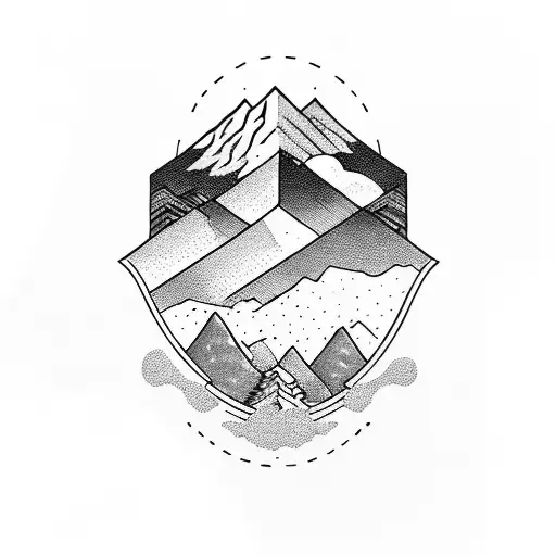 A Majestic Mountain Range With A Hidden G16 Symbol