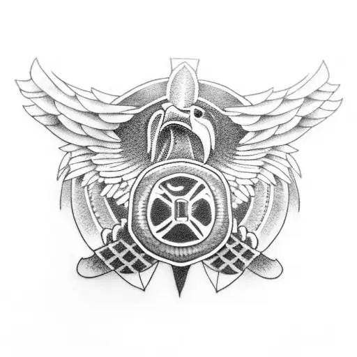 Eagle Carrying Dog Tags In The Beak