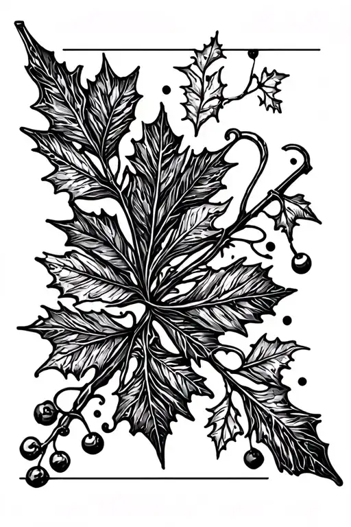 Arrow With Mitsletoe Leaves And Berries At The End