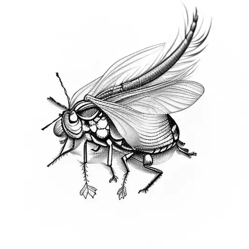 A Realistic Depiction Of A Grasshopper Resting On A Vibrant Peacock Feather