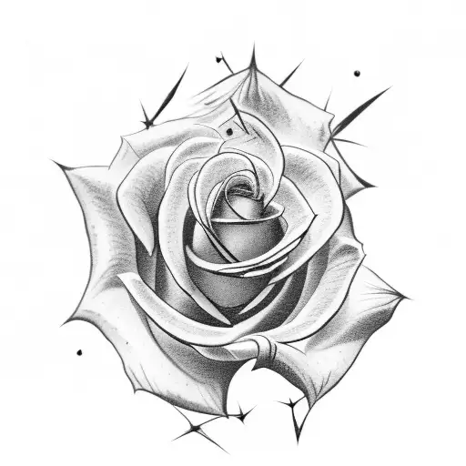 Rose With Thorns With A Hand And A Little Of Blood