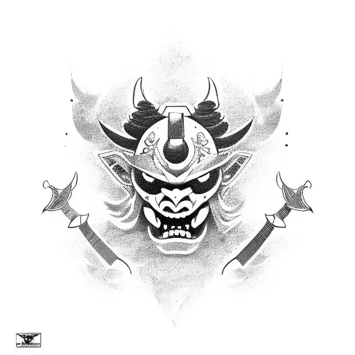 Oni Mask With A Katana