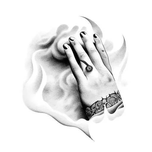 Hand Ring Made Of Clouds