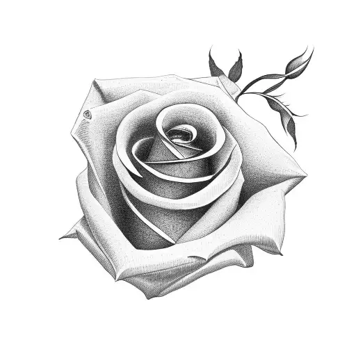 Hand Holding A Rose From The Stem