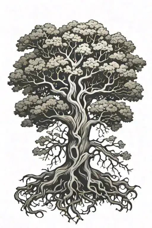 Oak Tree With Roots