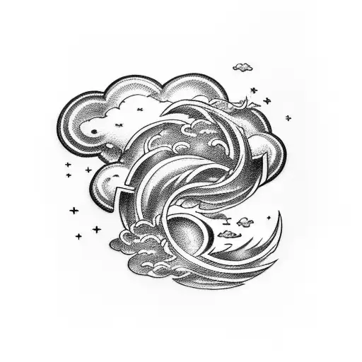 Bracelet Tattoo Made Of Clouds