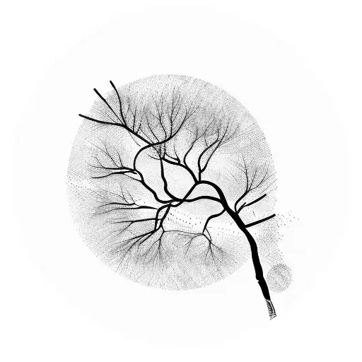 Black And White Lineal Simple Tree Branch