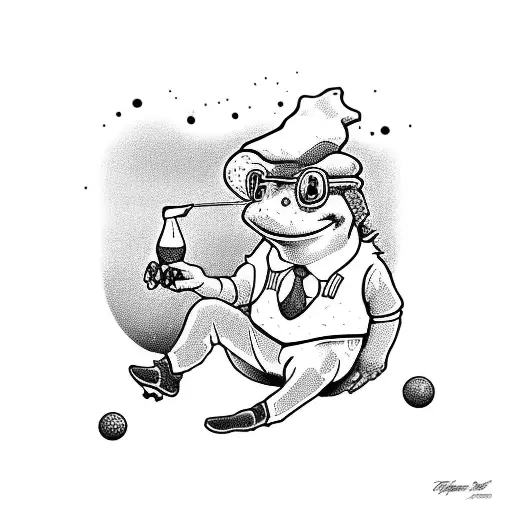 Toad Playing Golf With A Coors Beer In Hand