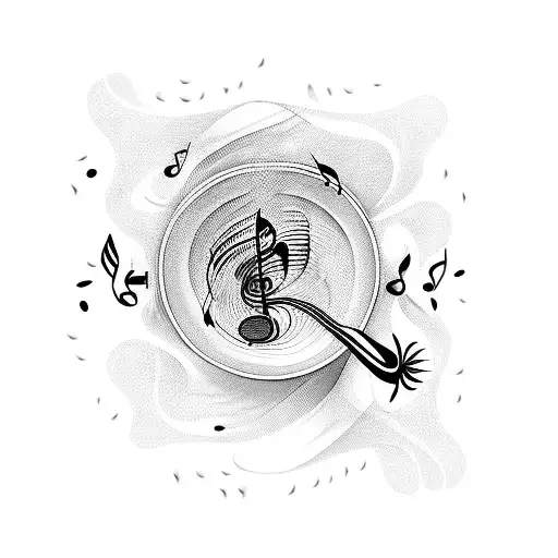 A Coffee Mug With Musical Notes Swirling Out Of It